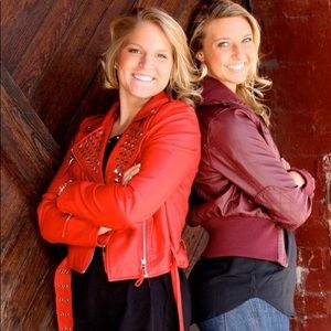 Red Leather Studded Jacket